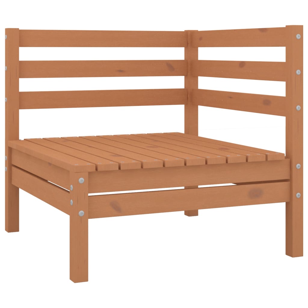 Salon de jardin meuble d'extérieur ensemble de mobilier 6 pièces marron miel bois de pin massif