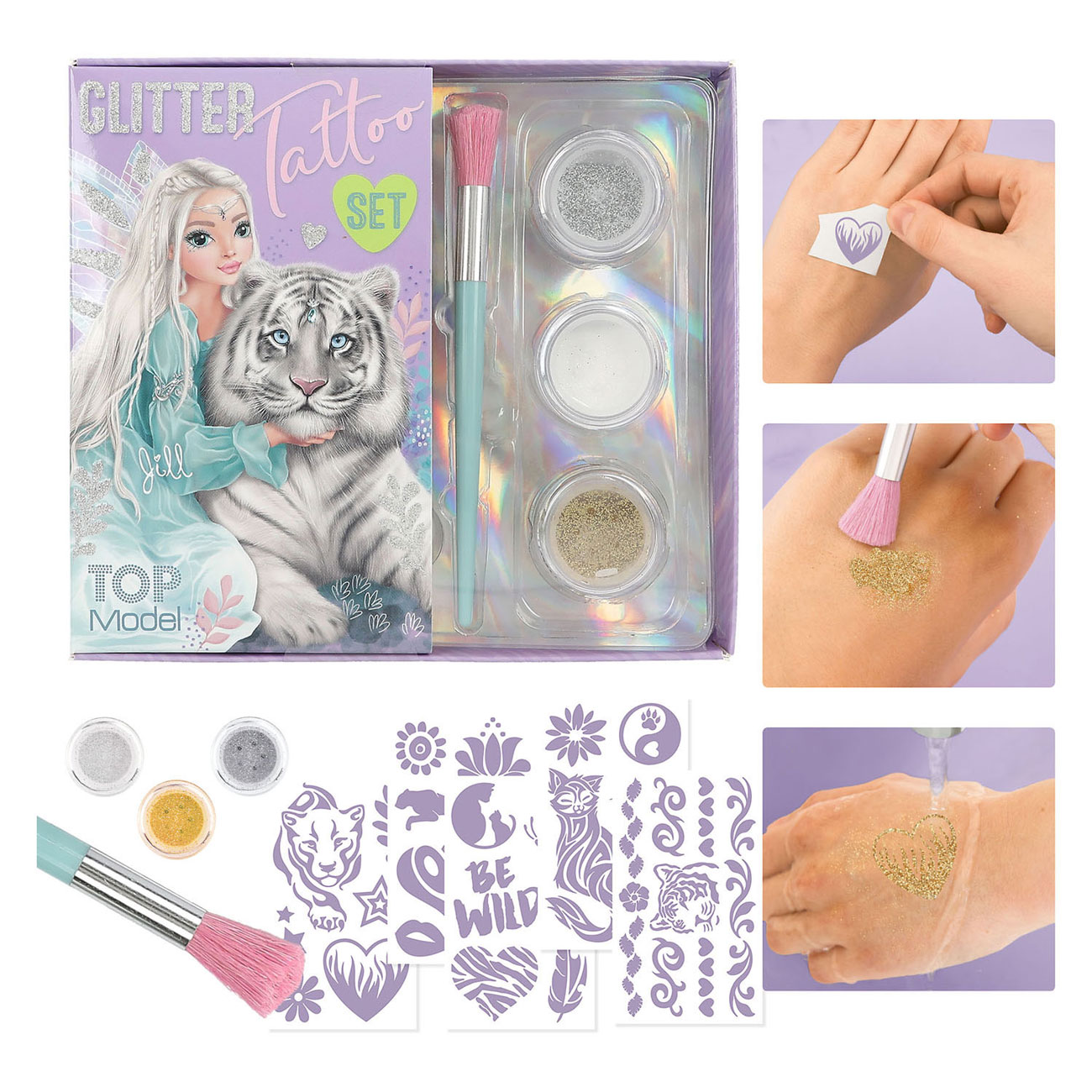 TOPModel Glitter Tattoos Fantasy Tiger