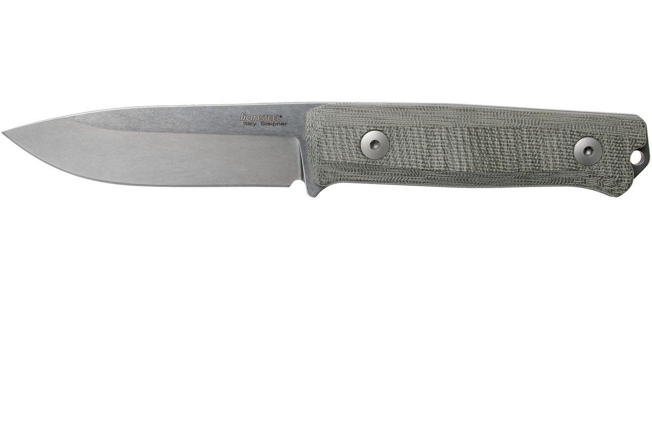 LionSteel B40 green canvas micarta B40-CVG bushcraftmes