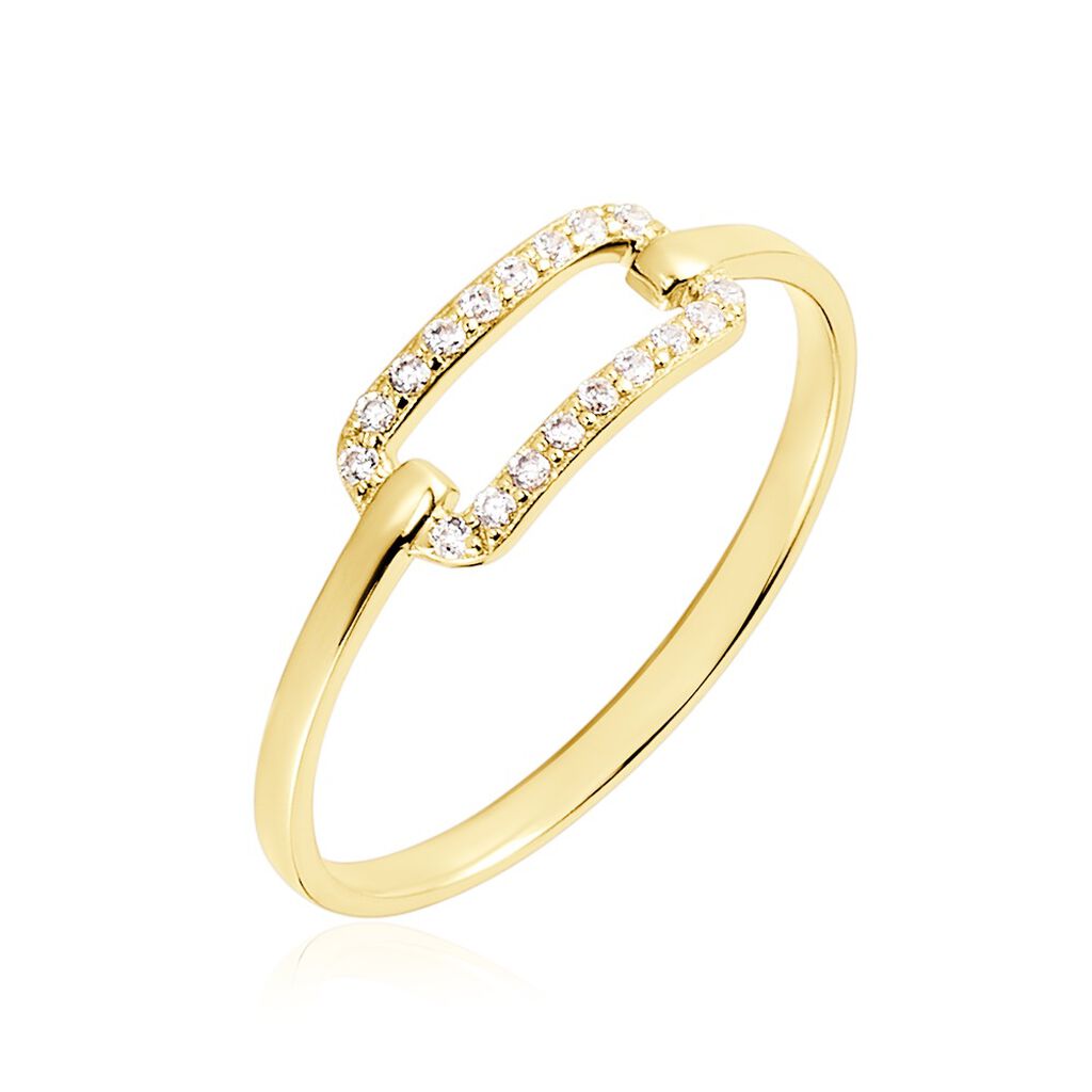 Bague Graphic Lines Or Jaune Oxyde De Zirconium