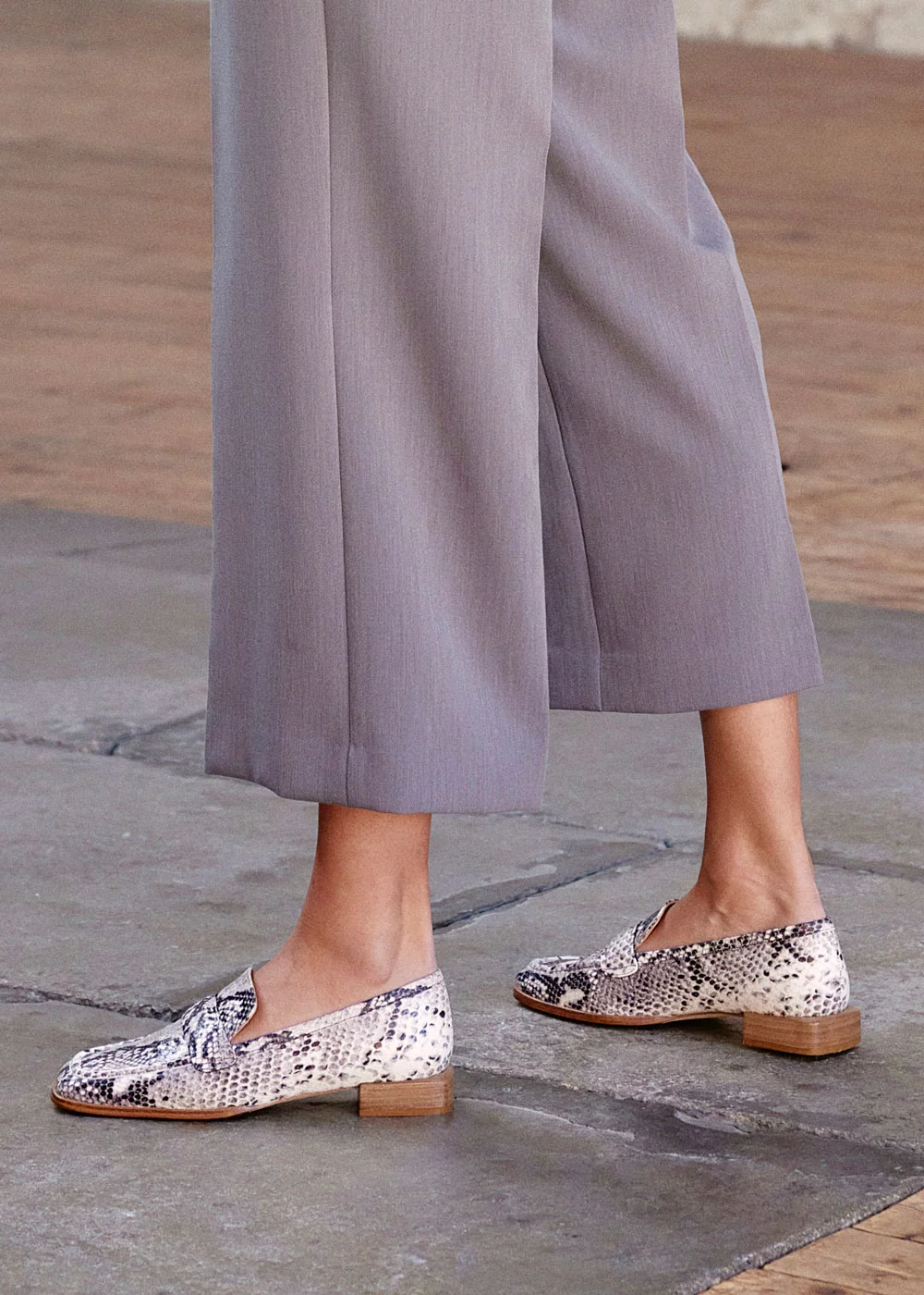 MOCASSIN ROSY CUIR IMPRIME PYTHON