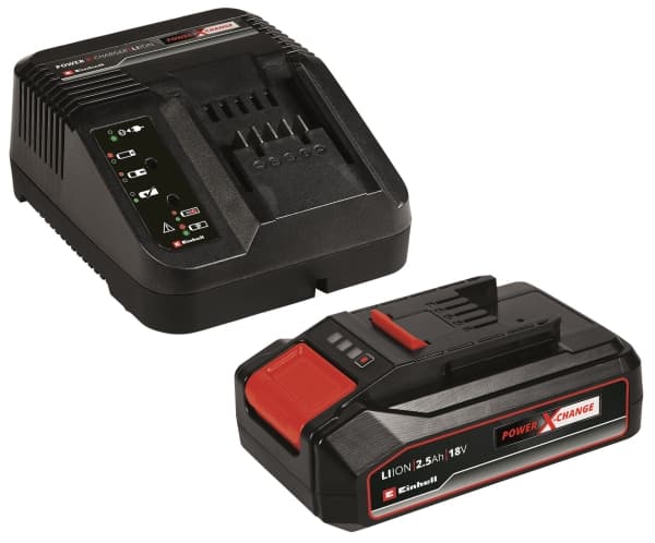 Einhell PXC-Starter-Kit, Batteri- og ladersett, 2,5 Ah, 18 V, Sort, Rød, 0,83 timer, 200 - 250 V