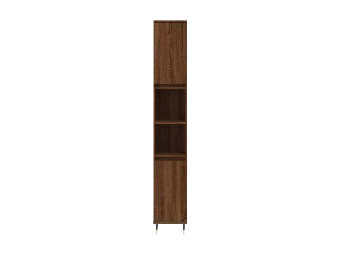 Ensemble de meubles de salle de bain 3 pcs Chêne marron