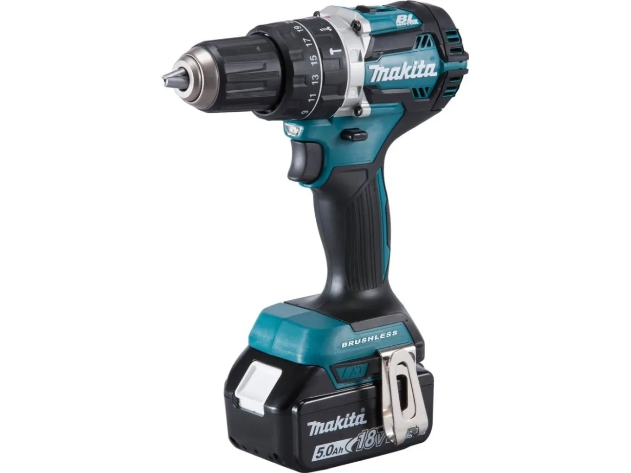 Makita DHP484 - Hammerbor/skruemaskine - ledningfri - 2-hastigheders - nøgleløs borepatron 13 mm - 54 N·m - 2 batterier - 18 V