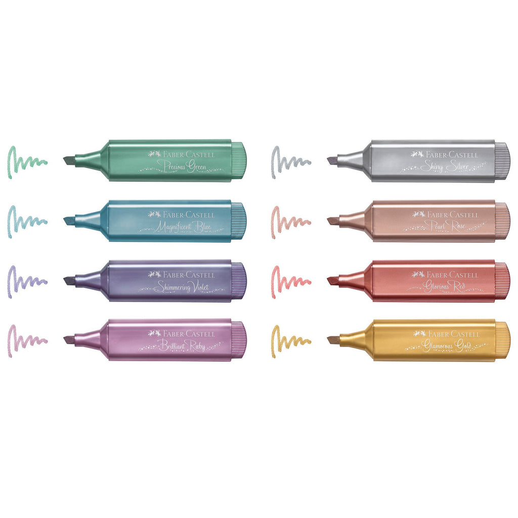Marcadores Textliner Metálico 8 unidades Faber Castell