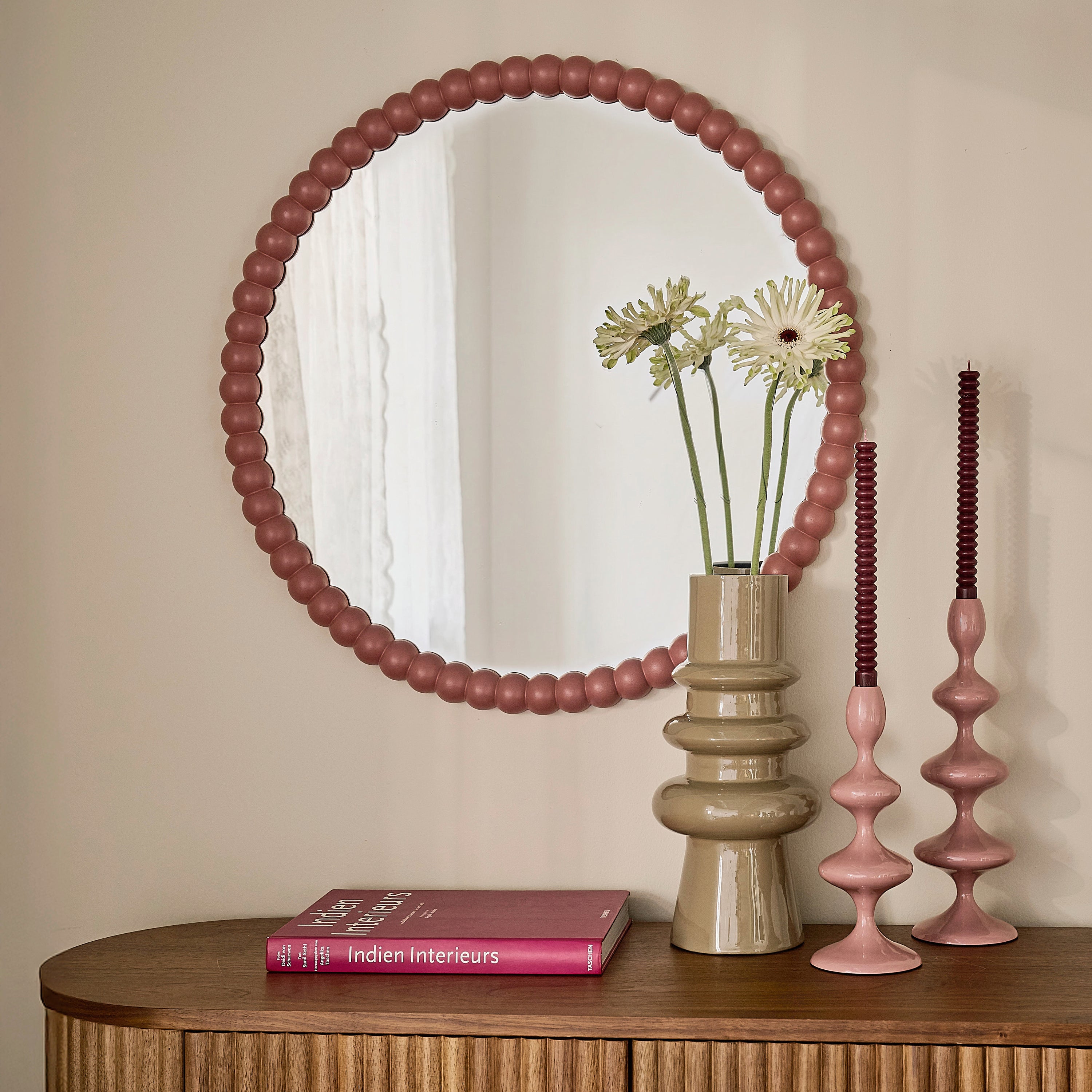 by fonQ Pompom Spiegel Ã 71 cm - Rosé