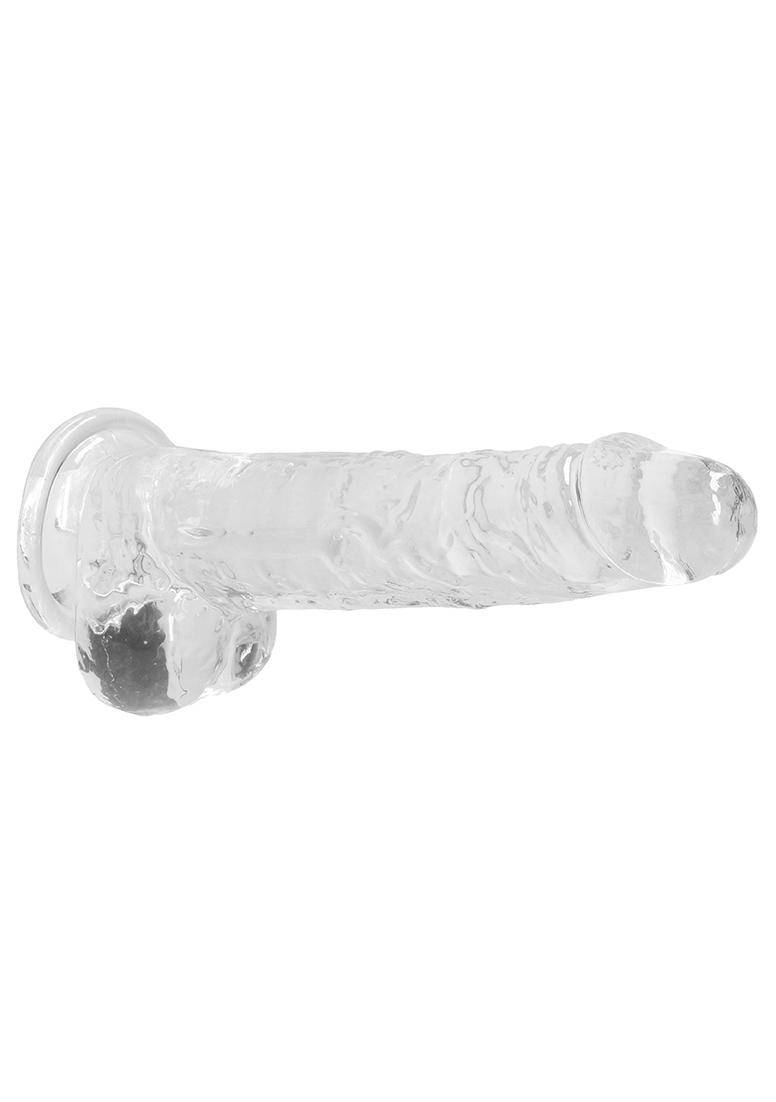 RealRock realistische dildo met scrotum - 21 cm - transparant