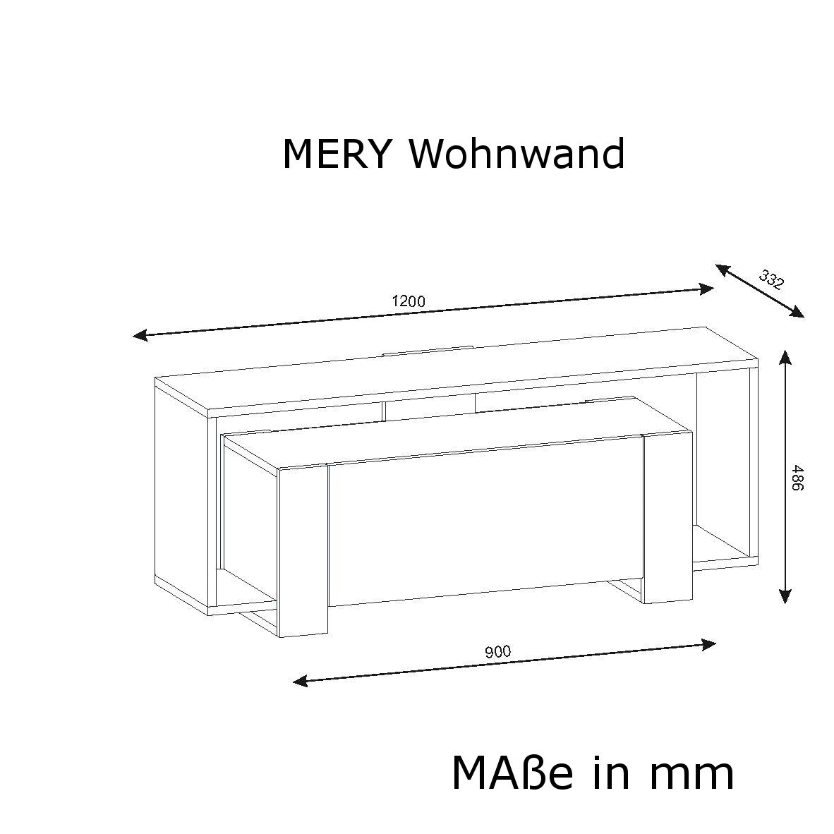 TV Lowboard Mery Weiß