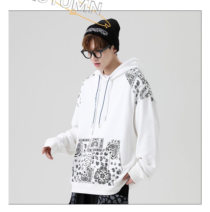 Dandyluxe - Hoodie met paisleyprintpaneel
