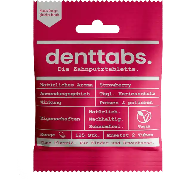 Kids Strawberry Zahnputztabletten - ohne Fluorid ab 3 Jahre