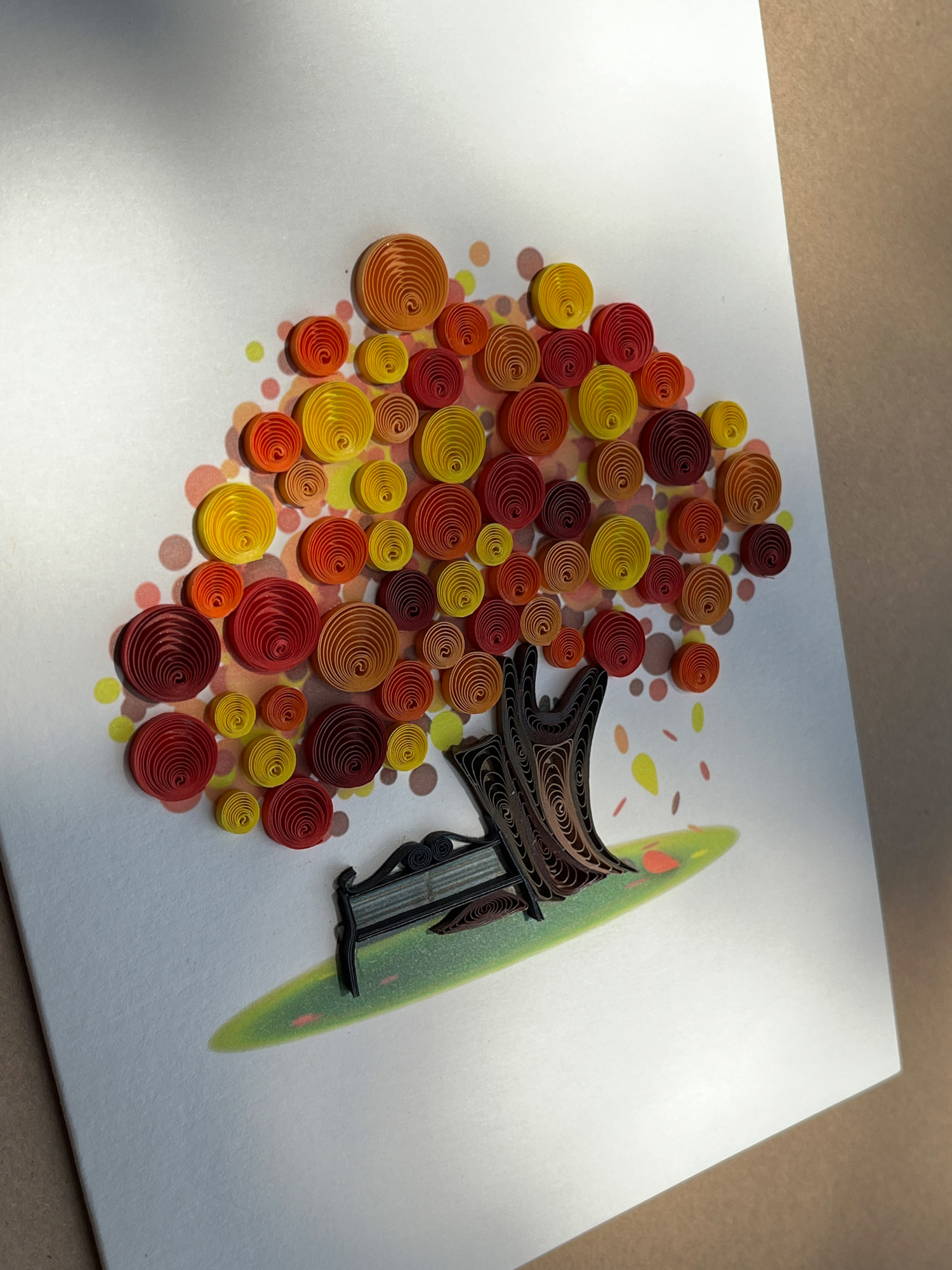 Grußkarte 'Baum im Herbst', B 12,7 cm, H 17,8 cm günstig bestellen