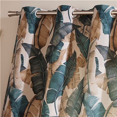 Rideau motif grandes feuilles