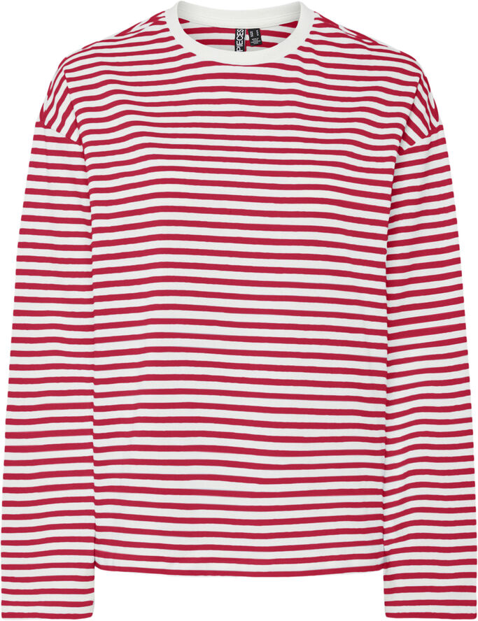Pieces PCSADIE LS TOP NOOS Cloud dancer/lollipop