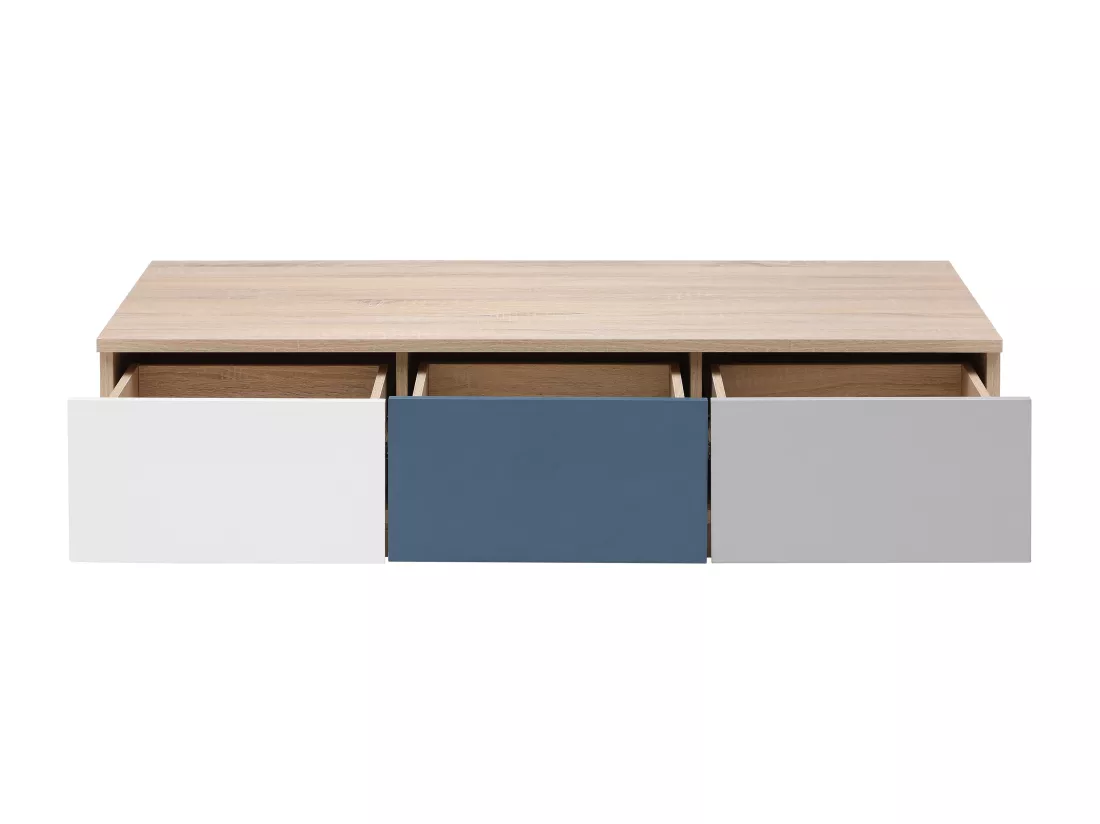 Table basse avec 3 tiroirs et 1 niche - Multicolore - FILUTIA