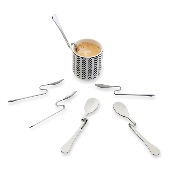 6 cuillères coudées inox 11 cm Mathon