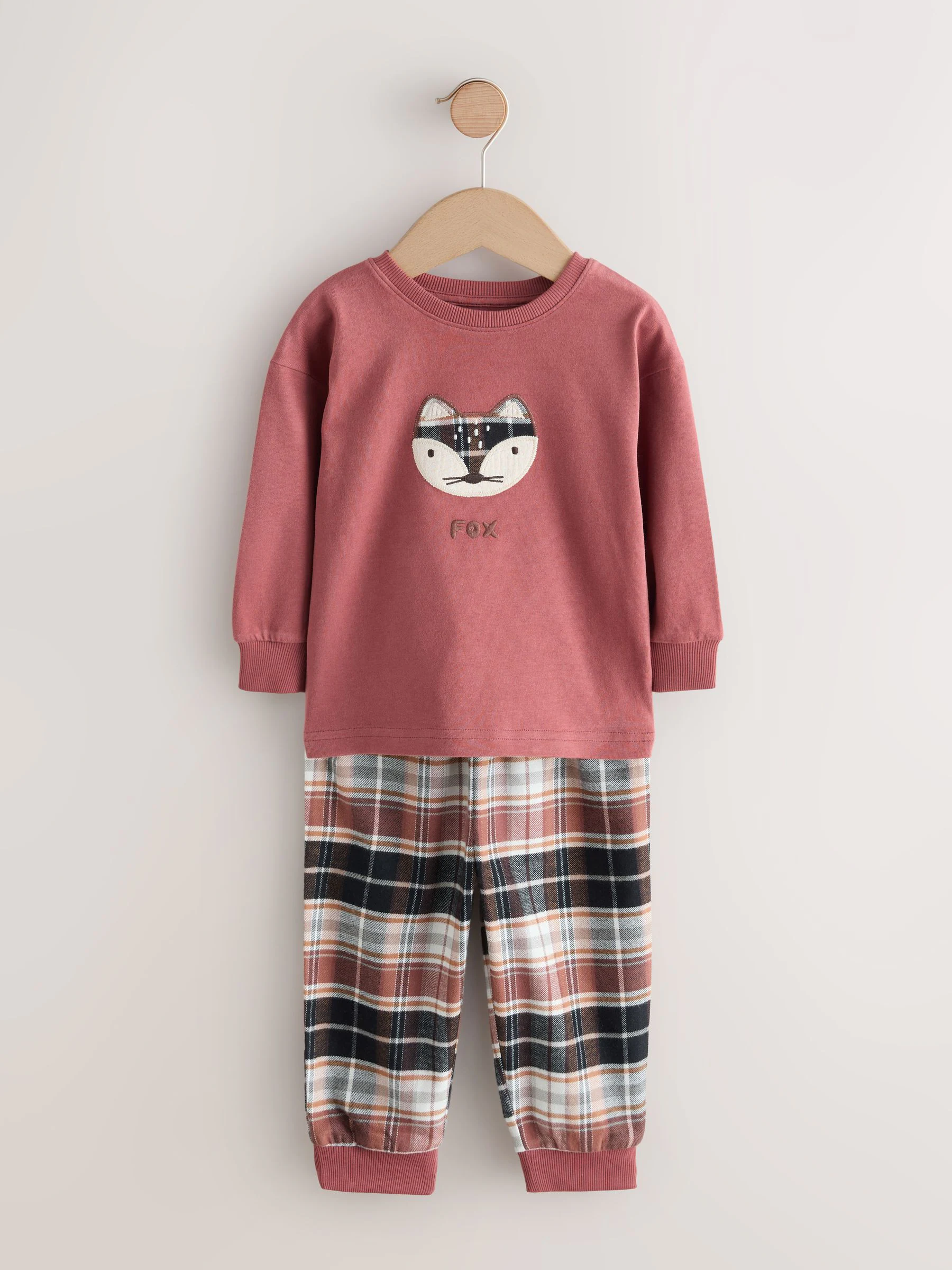 Rood/groen - Pyjama met geweven onderkant 3 Pack (9mths-12yrs)