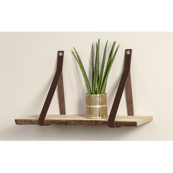 Duraline plankdrager bruin leer 2 stuks
