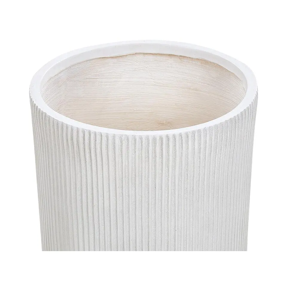OREOI - Bloempot - Wit - 37 x 37 x 37 cm - Kleivezel