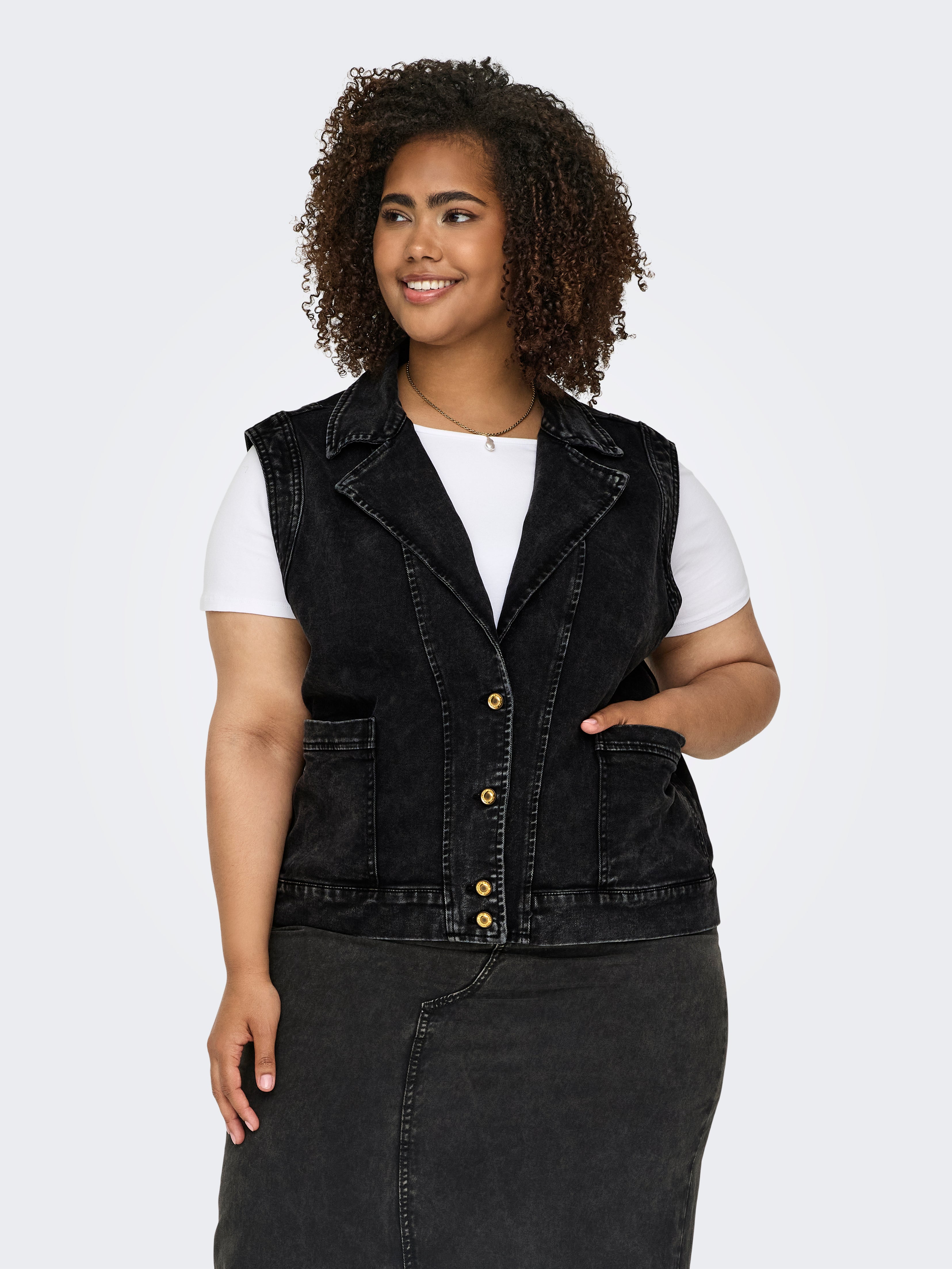 CARMIA Weste Black Denim