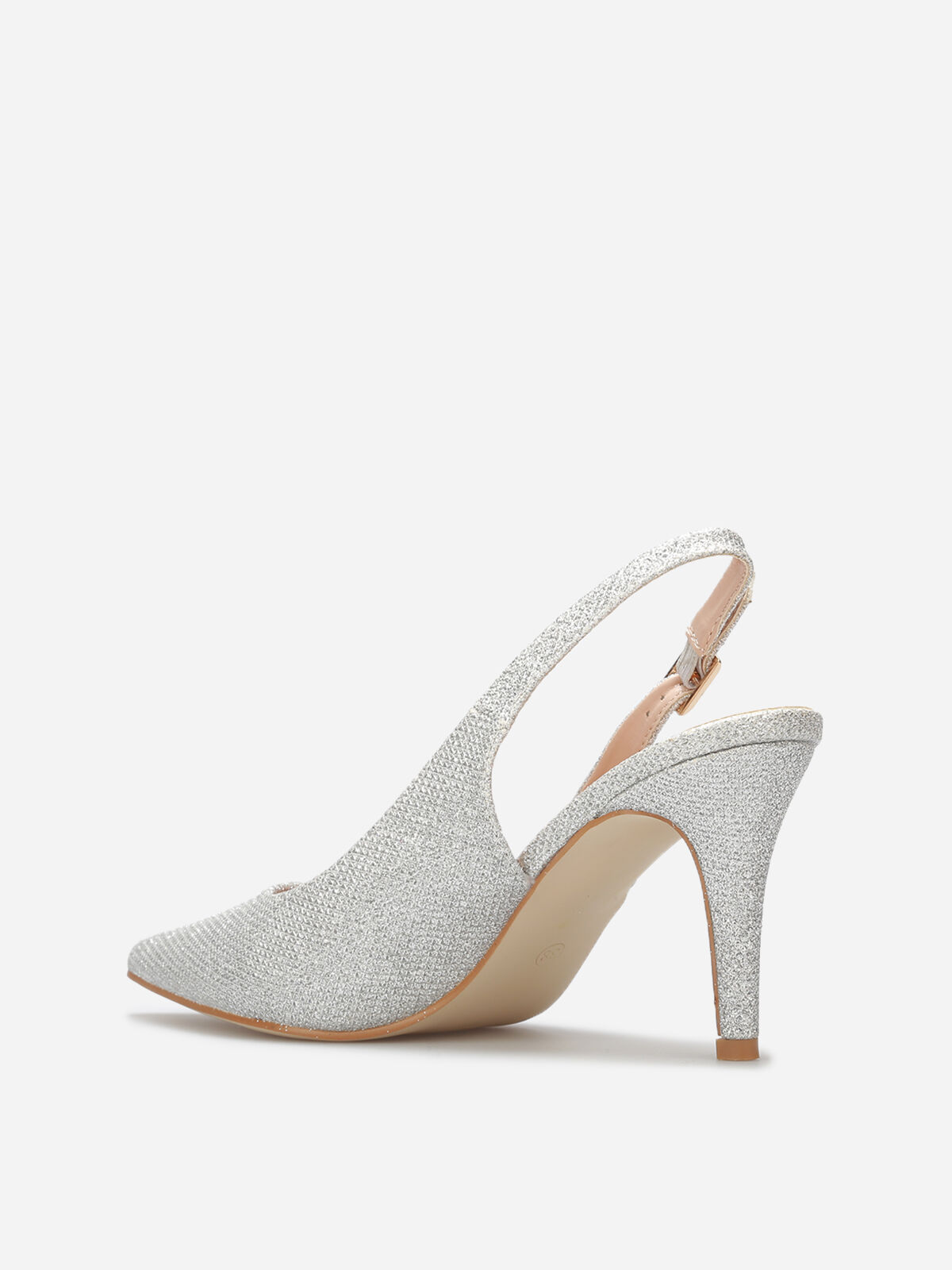 Escarpins slingback à paillettes- Argenté