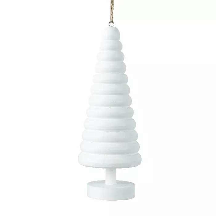 Sapin à suspendre en bois (H15 cm) Harmonie Blanc