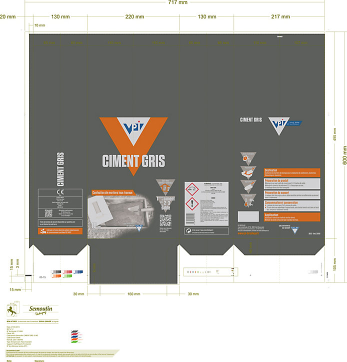 Ciment VPI gris 10kg sols et murs intérieur/extérieur