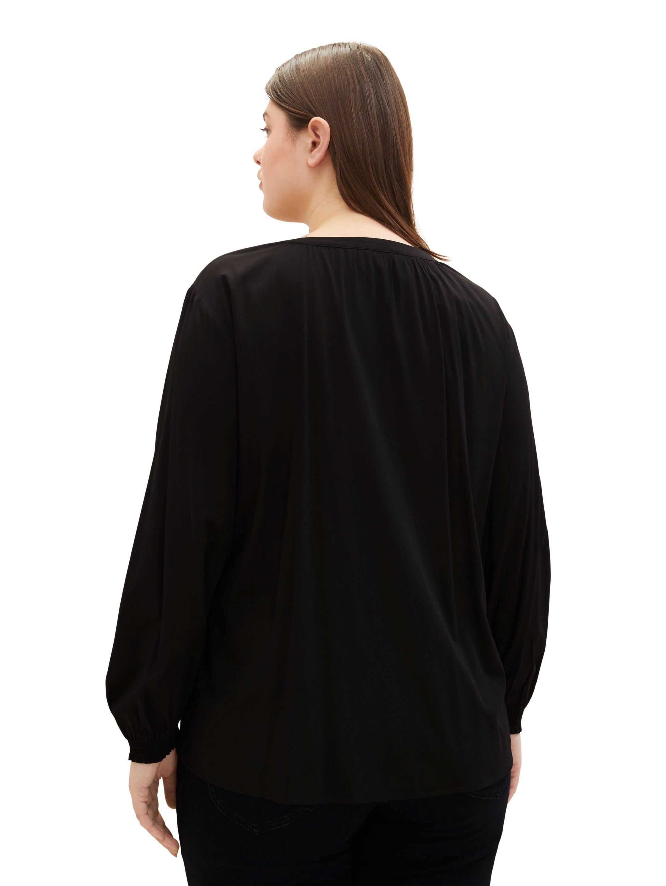 Bluse mit gesmokten Ärmelbündchen