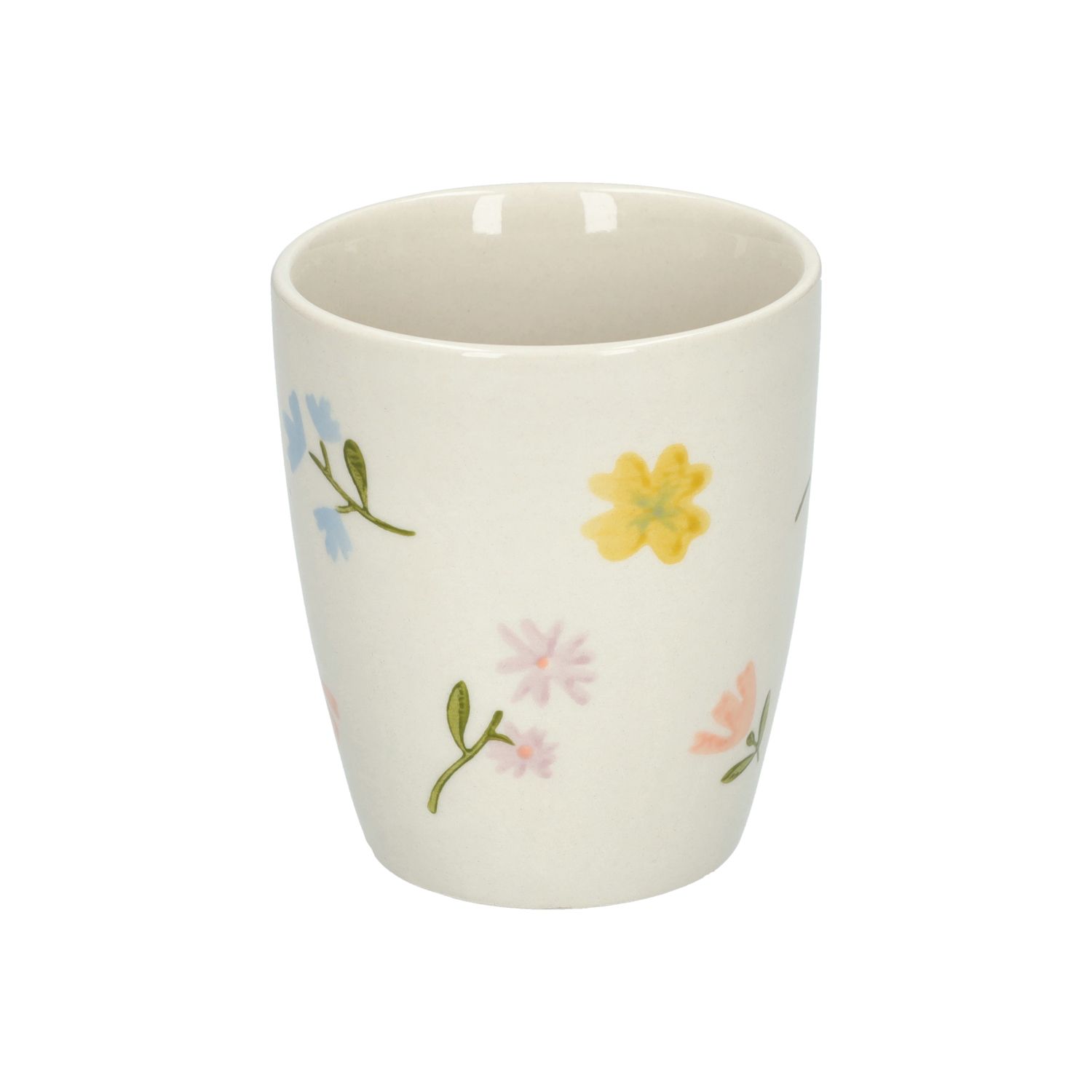 Beker, steengoed, kleine bloemetjes, Ø 7,5 cm