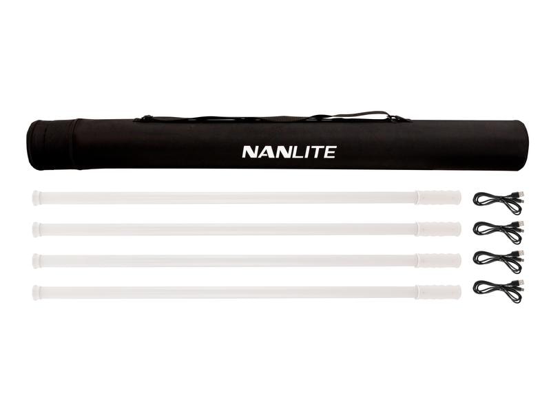 Nanlite Dauerlicht PavoTube T8-7X 4Kit 4 vielseitig einsetzbare RGBWW LED Tubes, 8W