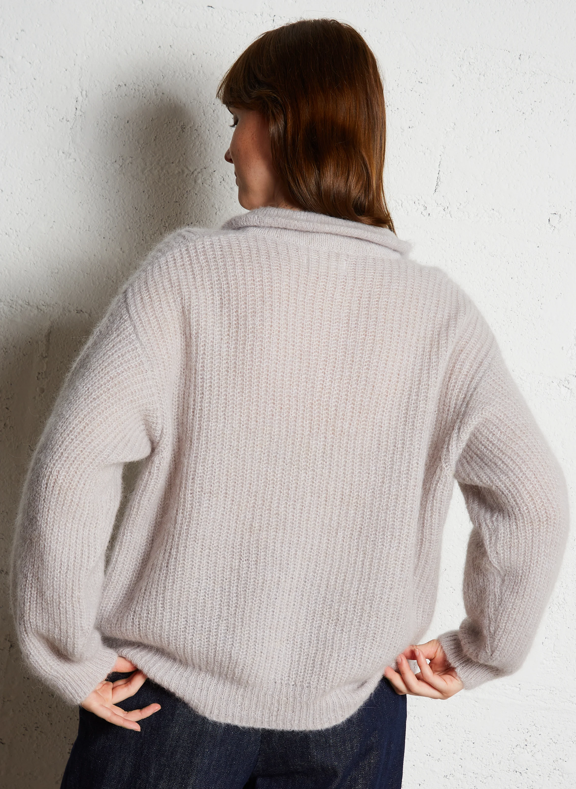 ANNA - Pull col camionneur en laine mélangée | Gris
