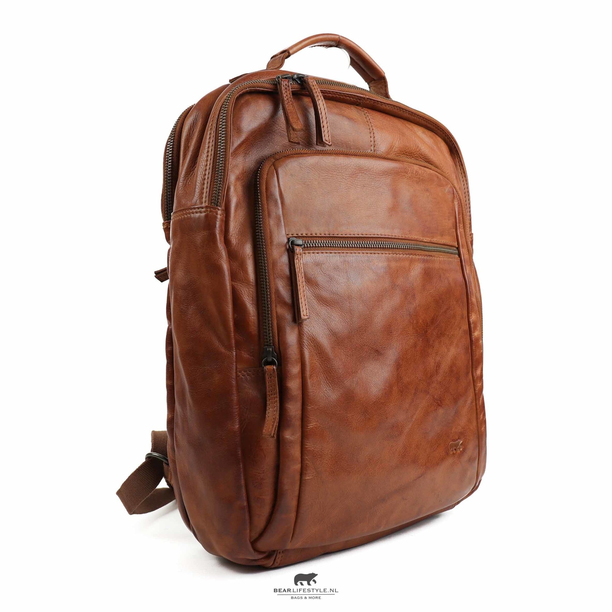 Rugzak 'Ties' cognac - CL 40848 Cognac