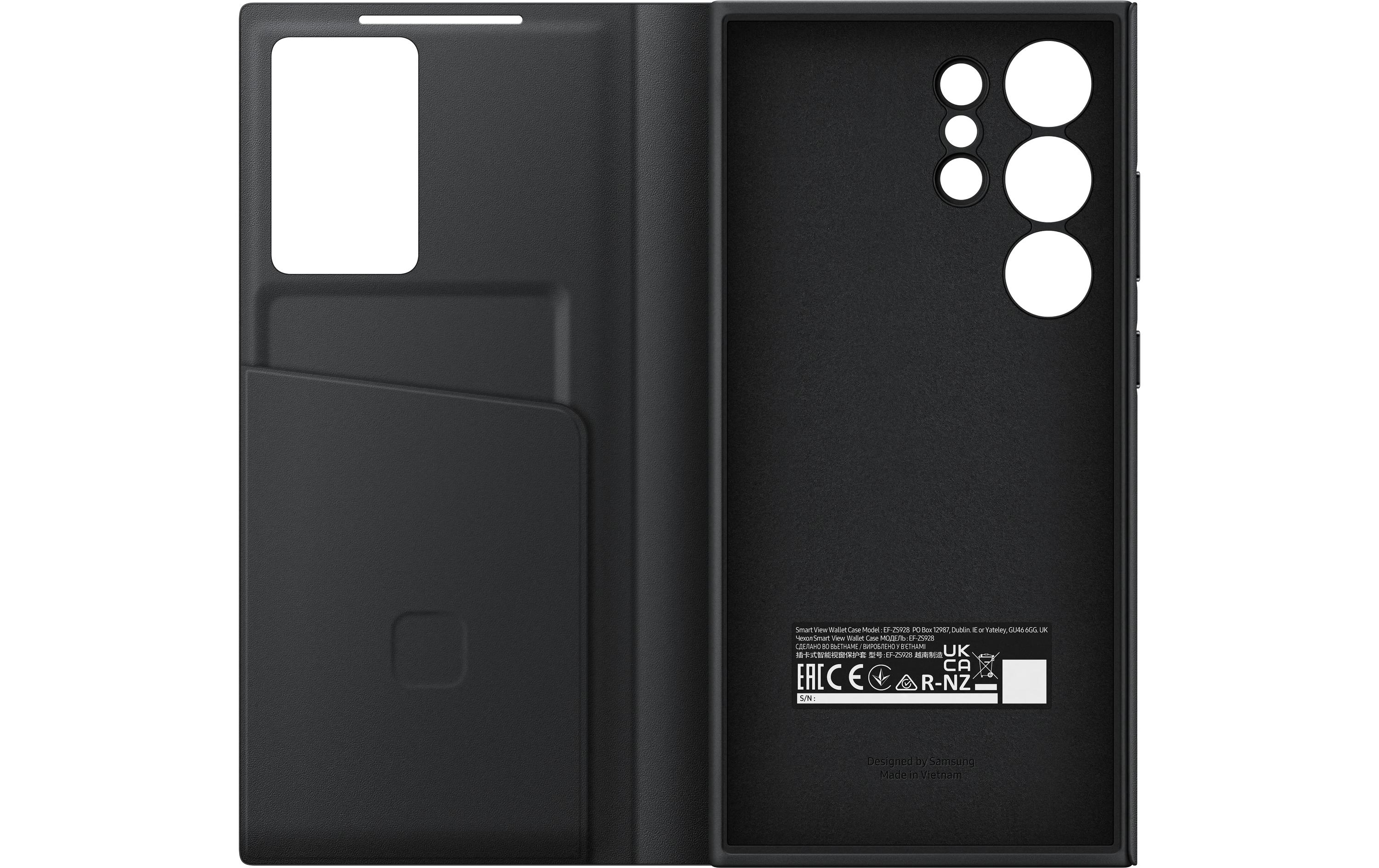 Book Cover Smart View Galaxy S24 Ultra SchwarzSchutzhülle mit Touch-Interface für das Samsung Galaxy S24 Ultra