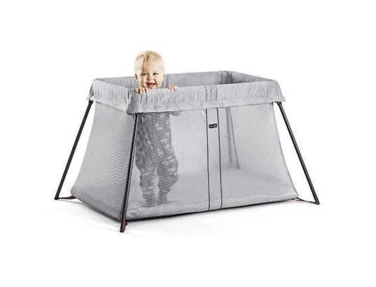 BABYBJORN - Lit parapluie easy go argent - avec drap housse