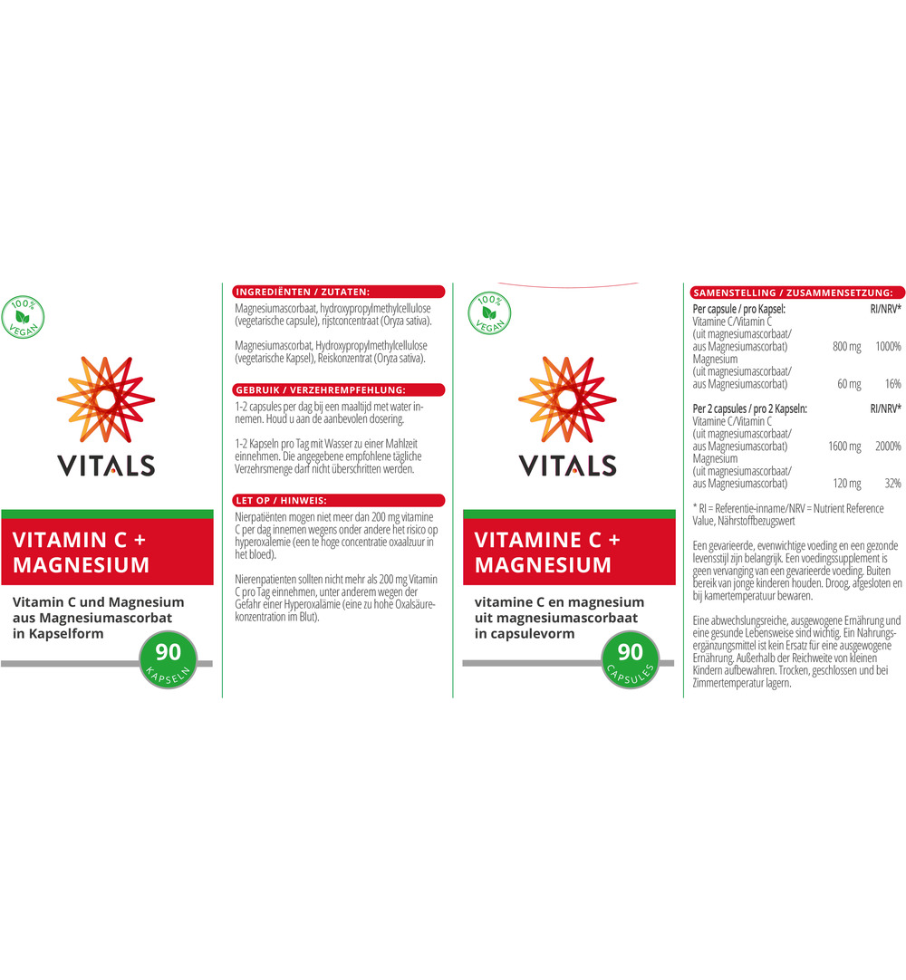 Vitals Vitamine C Met Magnesium (90 capsules)