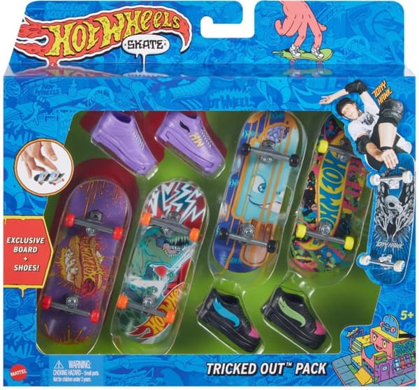 Hot Wheels Skate Fingerboard & Shoe - finger skateboard, 4 pcs.