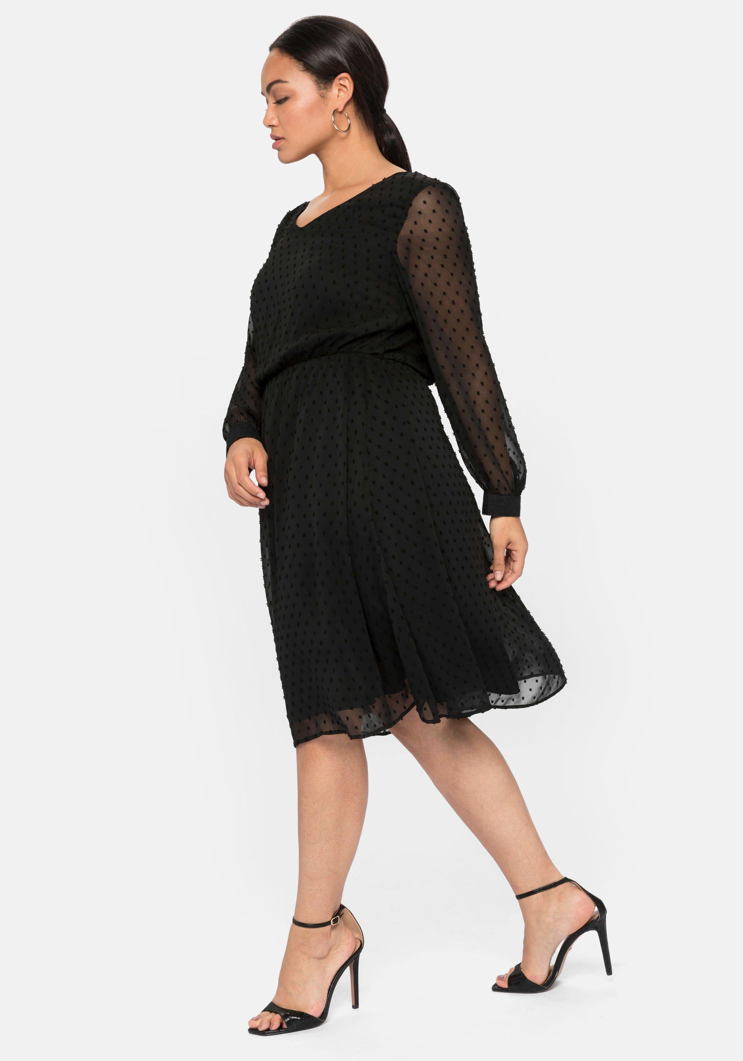 Chiffonkleid mit 3D-Effekt, mit Unterkleid