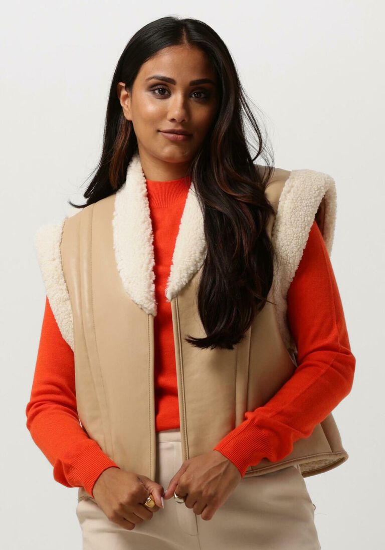 ANOTHER LABEL beige another label bodywarmer unni lammy vest