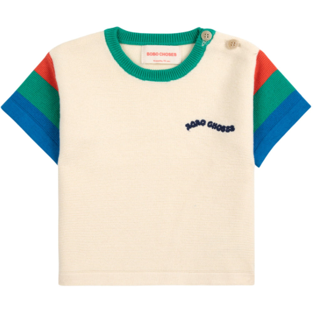 Køb Bobo Choses Offwhite Farve Block Strikket T-Shirt