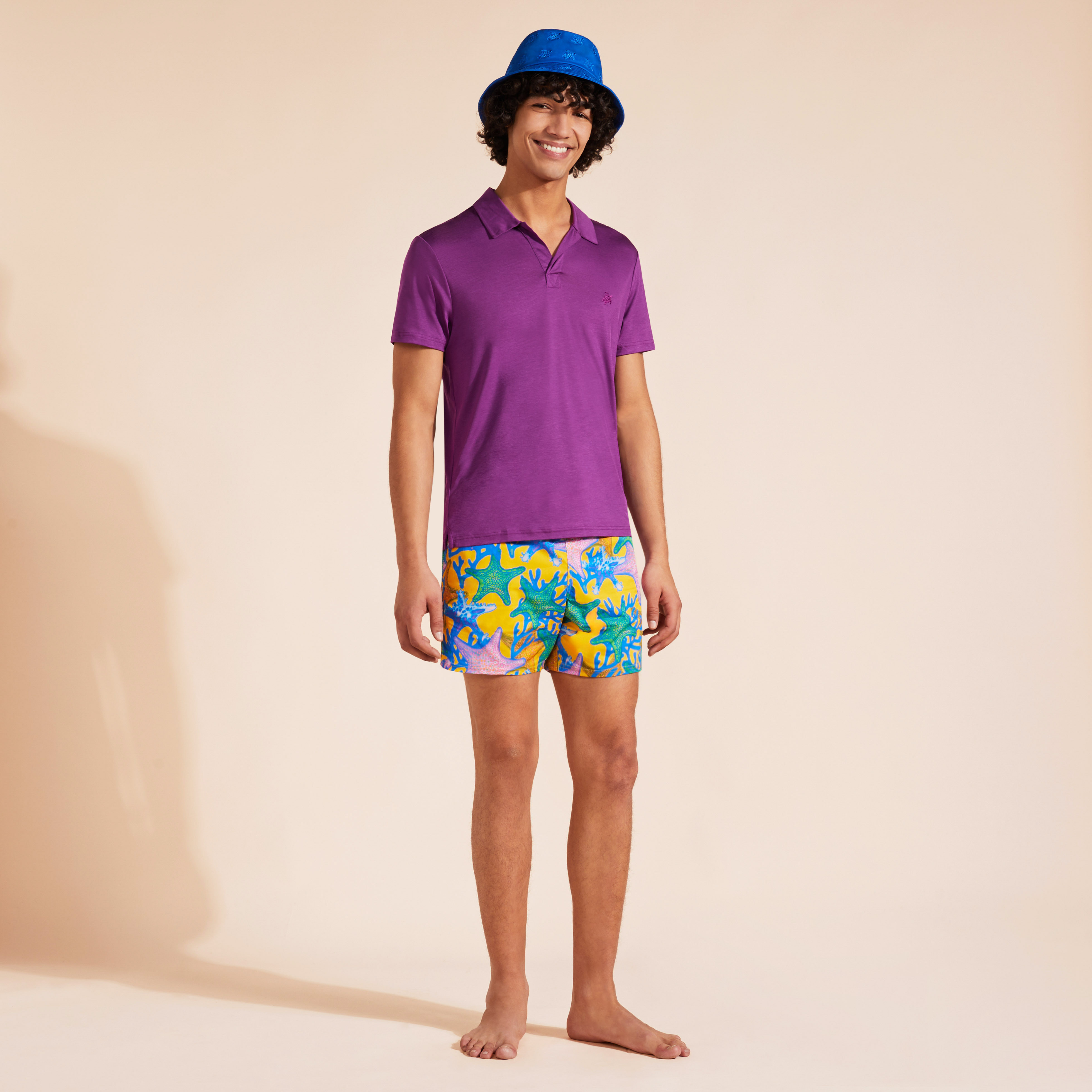 Maillot de Bain Court Stretch Homme Glowed Stars