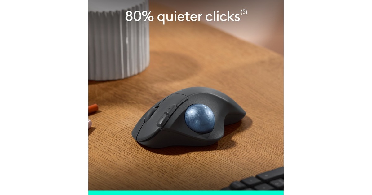 LogitechERGO M575S Wireless Trackball Mouse  (Grafiet, 400 - 2000 Dpi, Bluetooth Low Energy / 2,4 GHz USB)