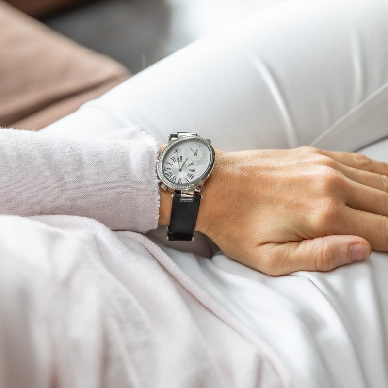 Montre Femme M. JOHN bracelet Cuir Noir