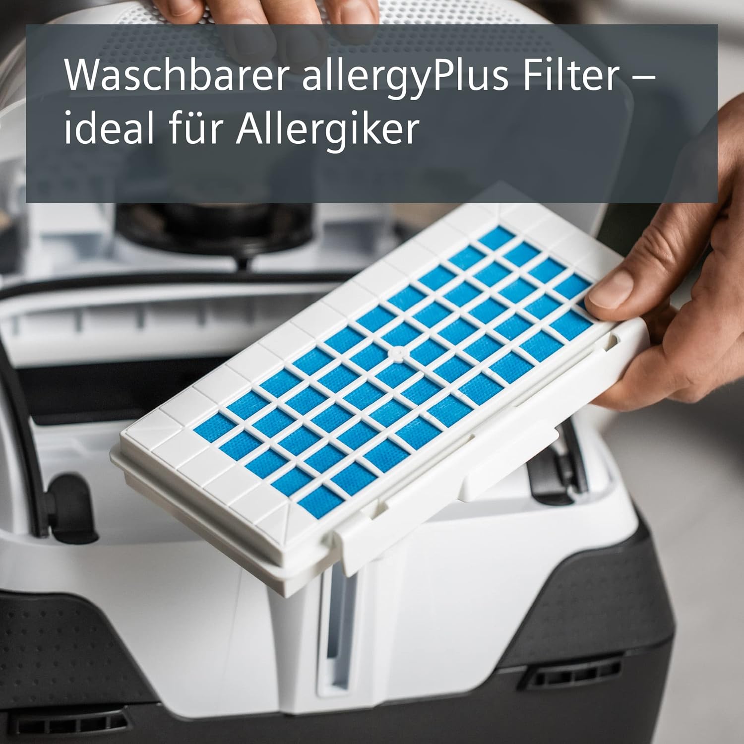 Siemens Staubsauger mit Beutel Z 7.0 VSZ7442S, ideal für Allergiker, Hygiene-Filter Plus, extrem leise, Bodendüse für Parkett, Teppich, Fliesen, langes Kabel, XXL-Polsterdüse, Fugendüse, 650 W, weiß