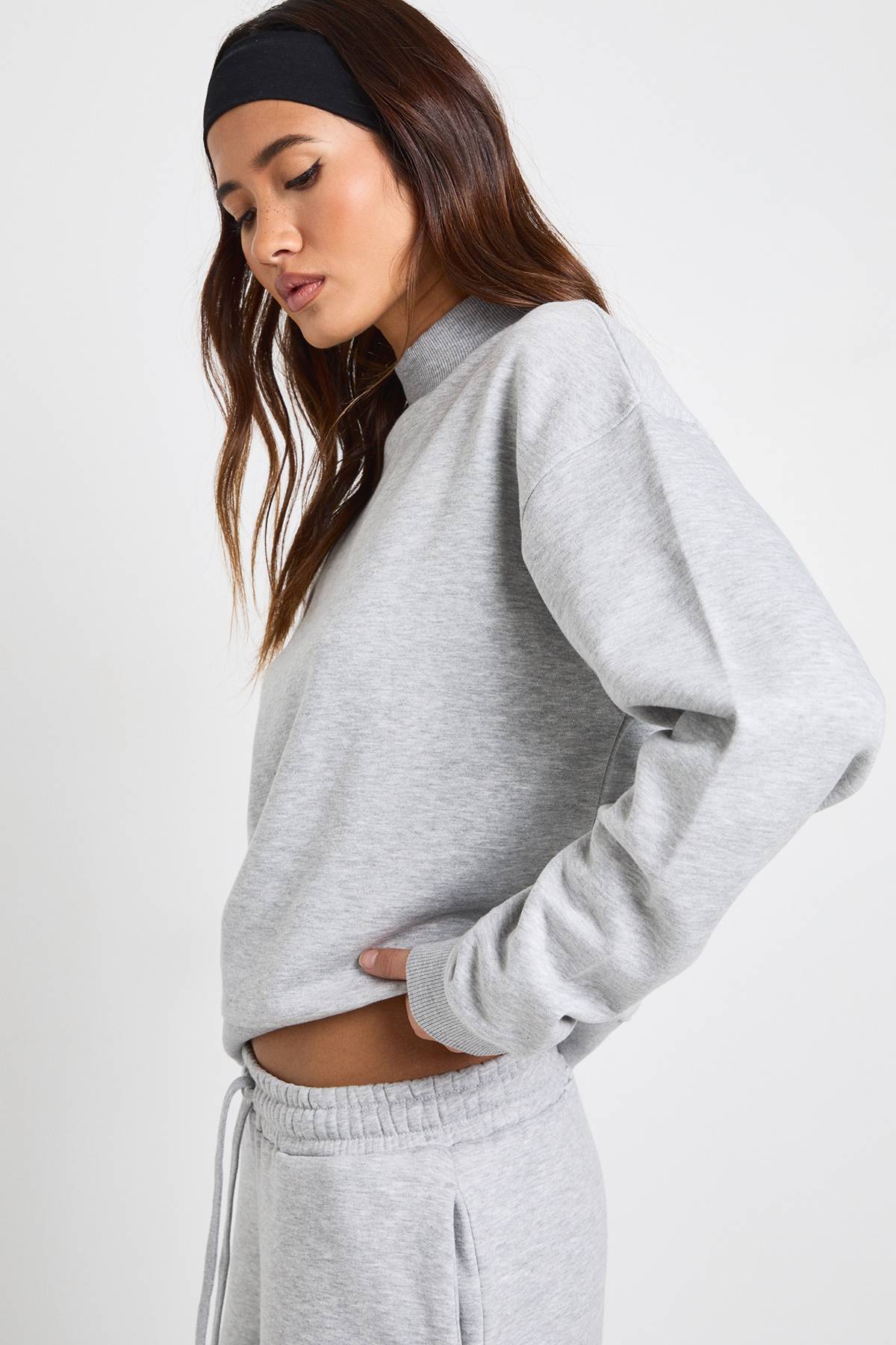 boohoo Survêtement Sweat à Col Allongé