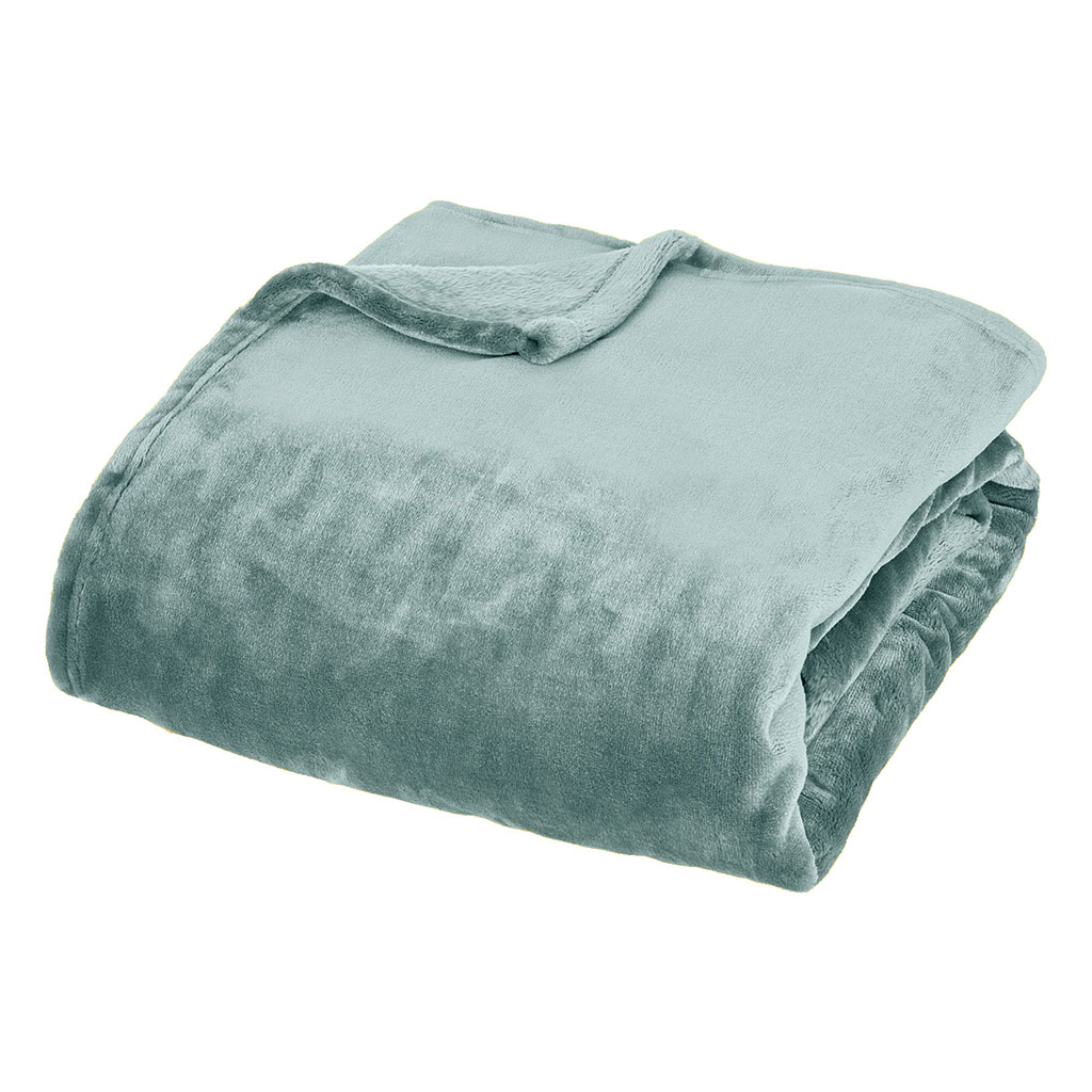 Plaid Cuddly velours bleu givré 130x180cm