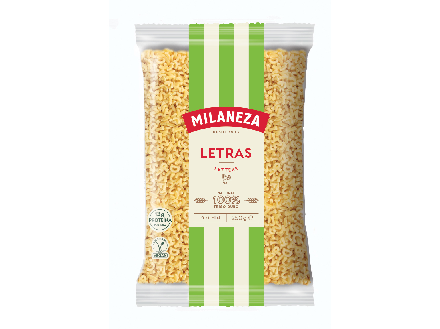 MASSA MILANEZA LETRAS 250G