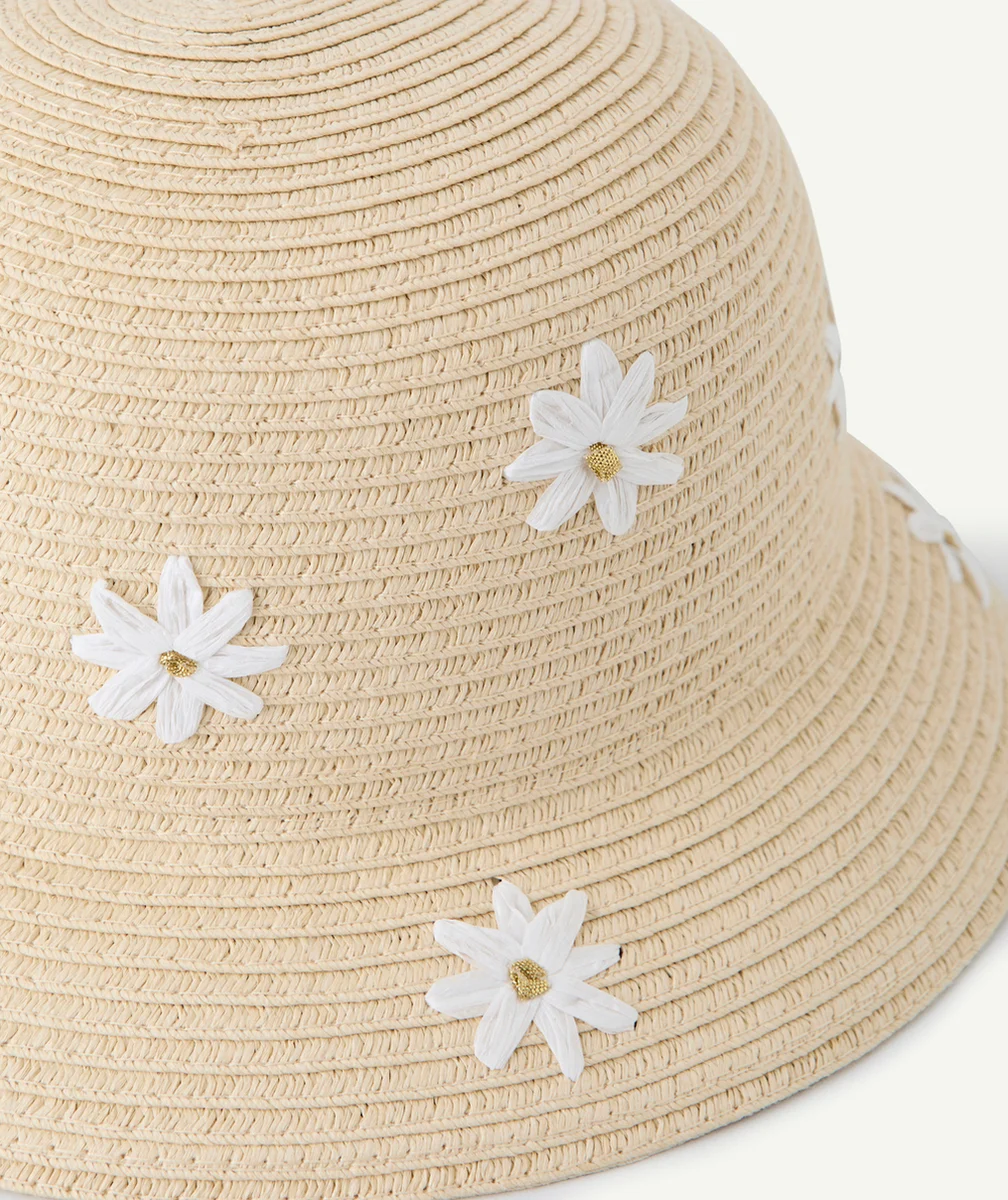 chapeau de paille fille avec marguerites
