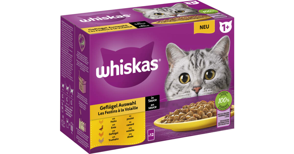 WHISKAS Sauce Ente-Geflügel-Huhn-Truthahn
