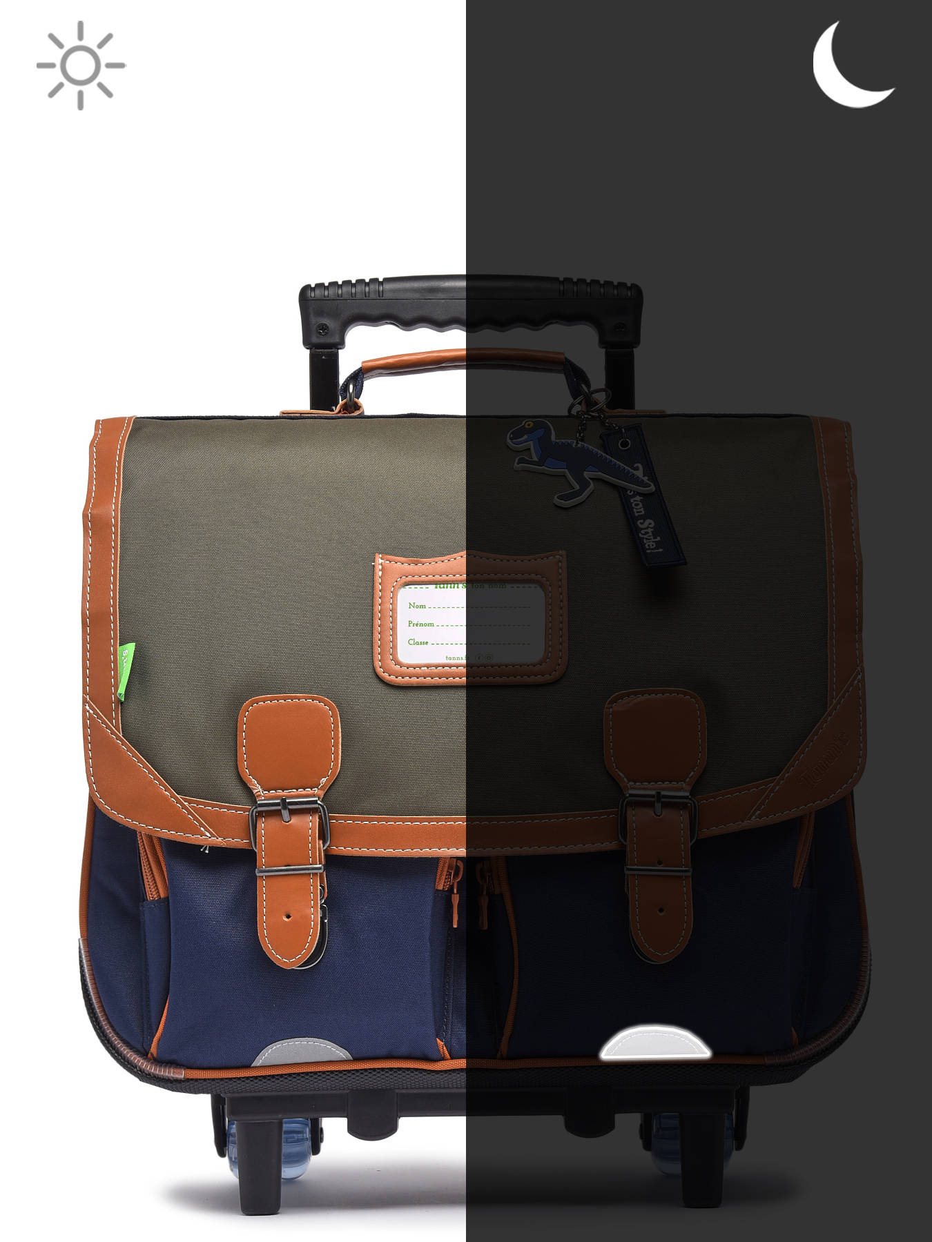 Cartable  roulettes 2 compartiments TANN'S