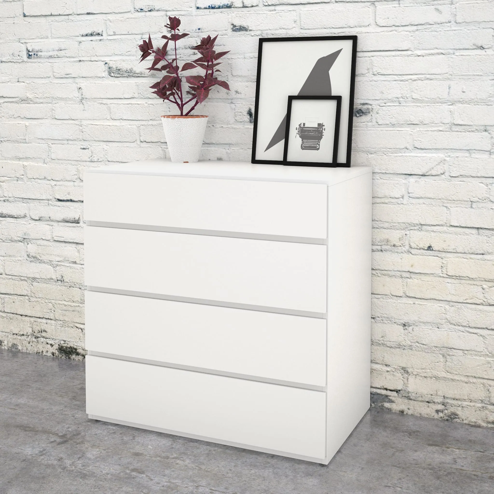Nexera Bureau 4 Tiroirs Bali - Blanc