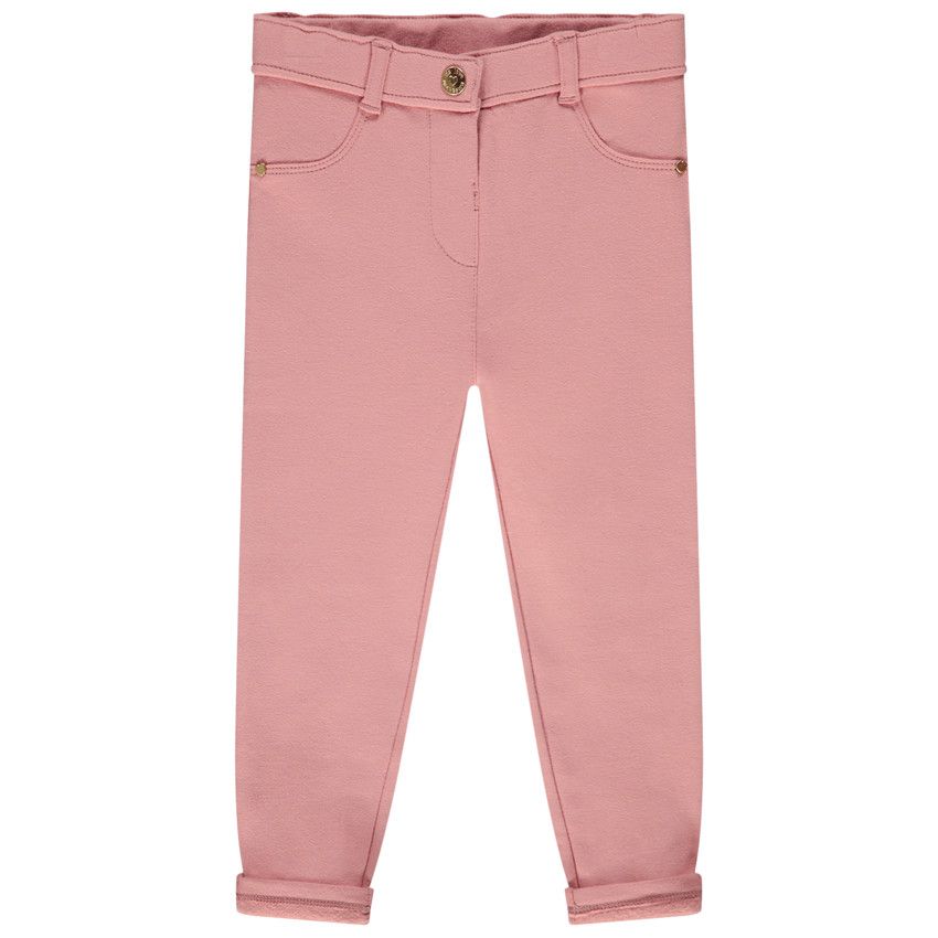 Jegging en molleton uni pour bébé fille - Fuchsia